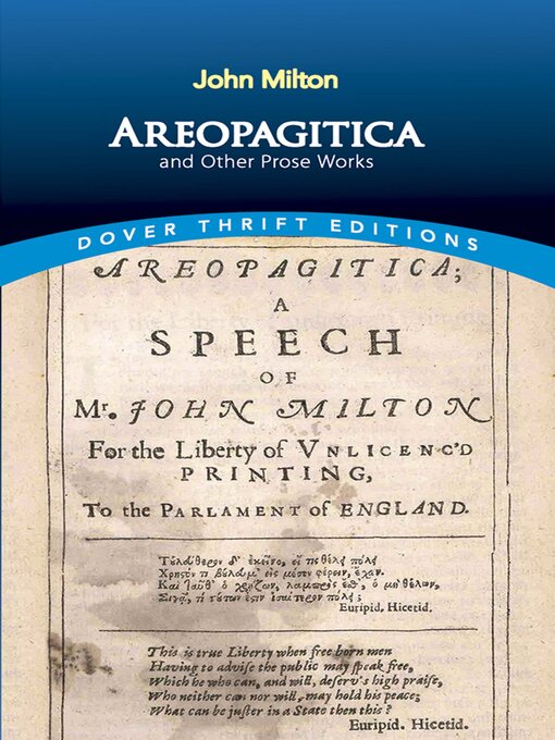 Title details for Areopagitica and Other Prose Works by John Milton - Available